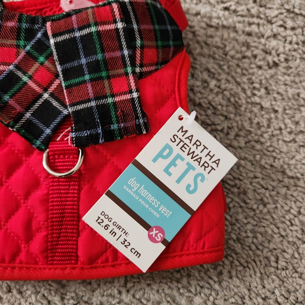 Martha Stewart Pets Red Quilted Dog Vest - Picture 2 of 4